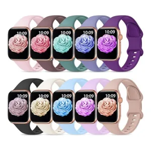 10-Pack Waterproof Soft Silicone Sport Bands For Apple Watch