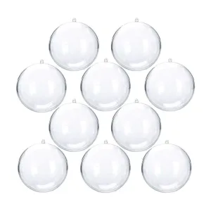 10-Pack Uniqled Clear Fillable Christmas Ornaments