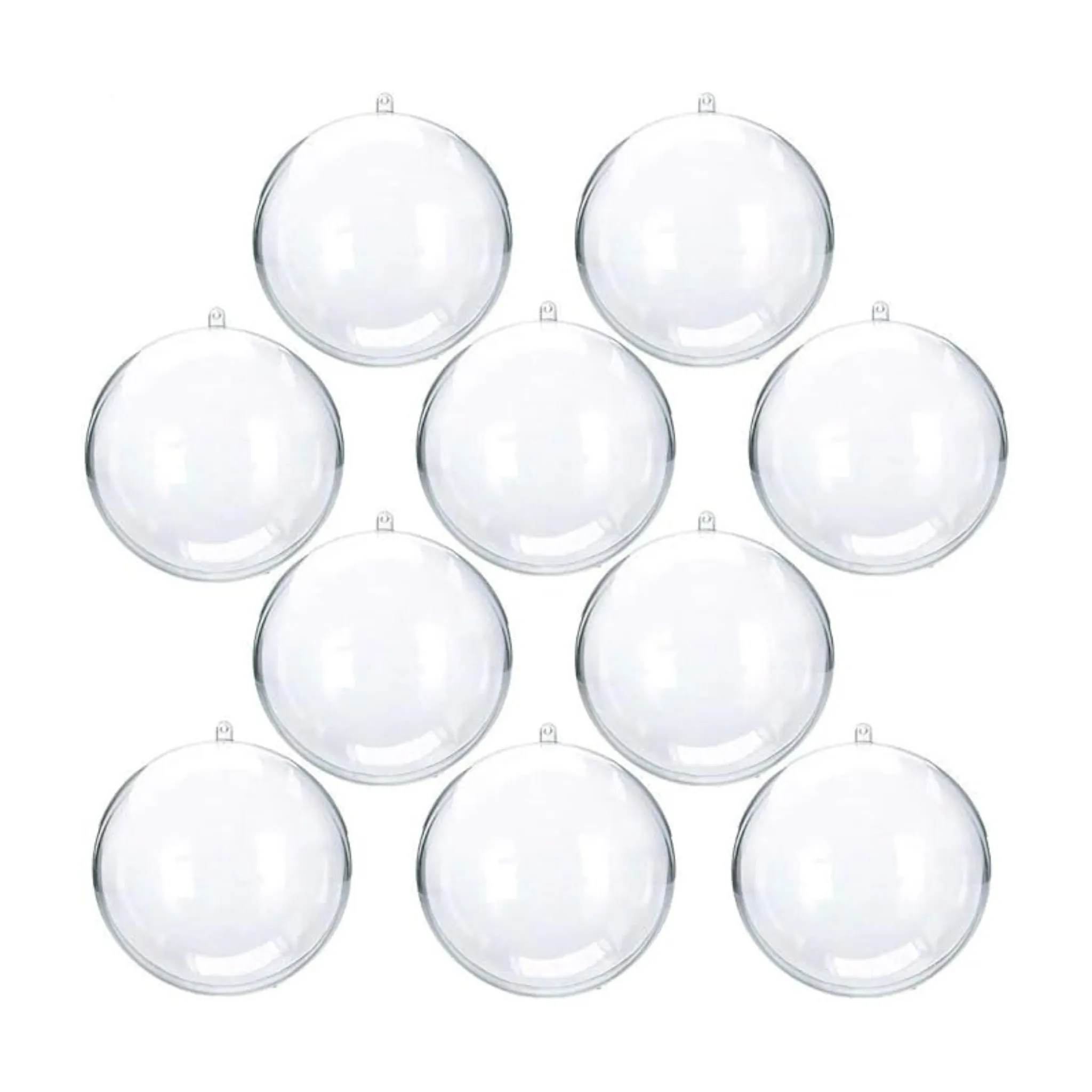 10-Pack Uniqled Clear Fillable Christmas Ornaments