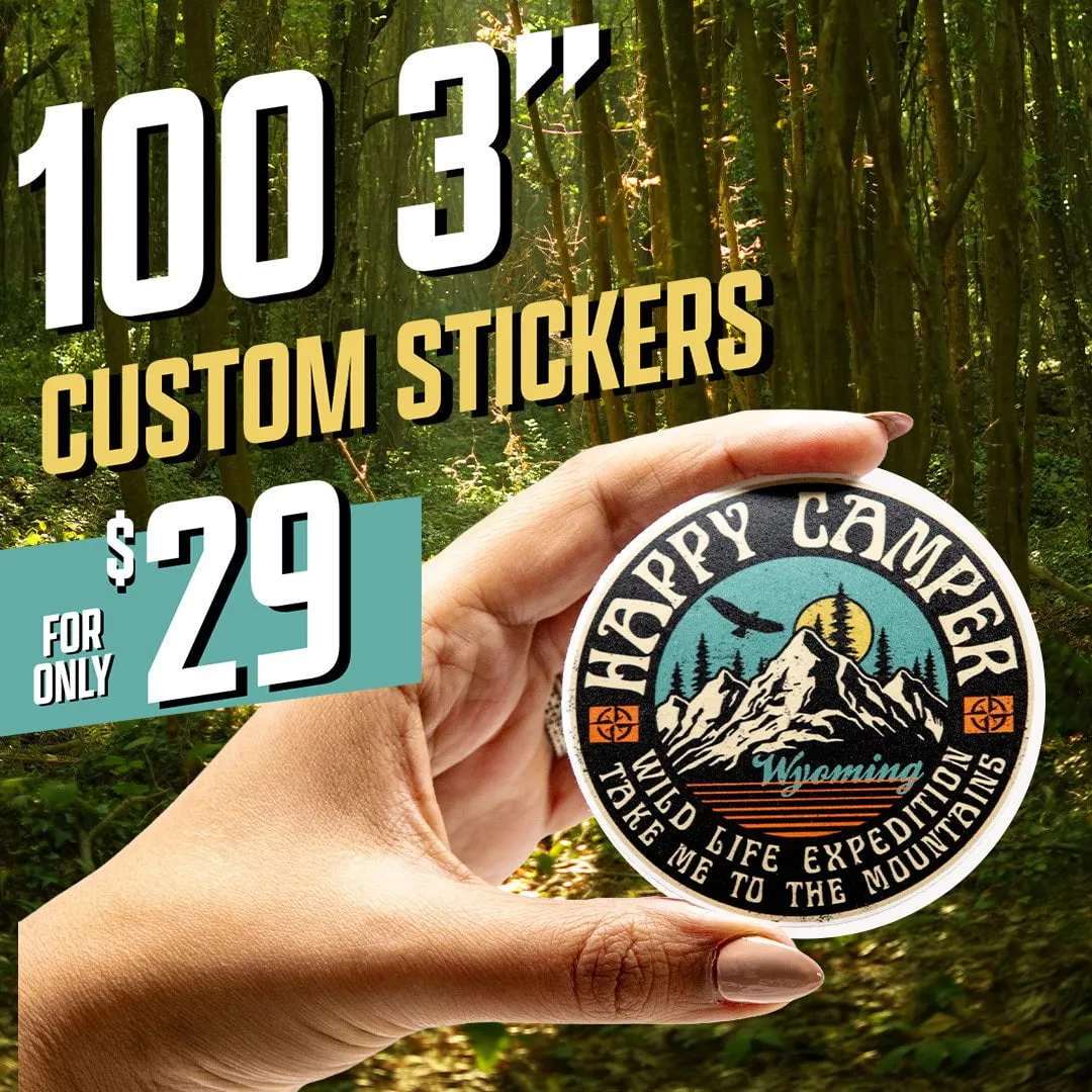 100 3" Custom Vinyl Stickers