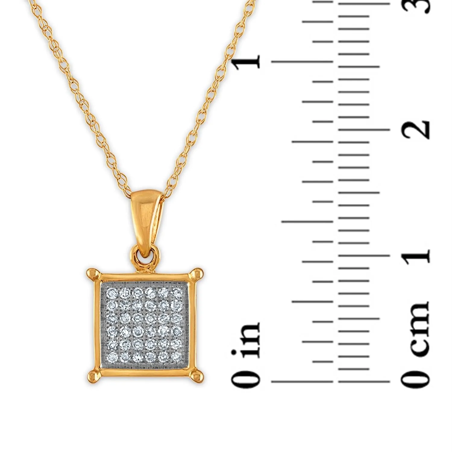 1/7 CTW Diamond Cluster 18-inch Pendant in 10KT Yellow Gold