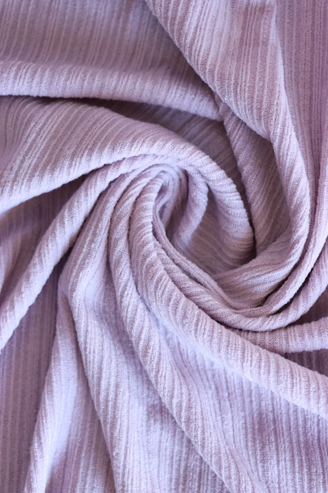 1YD PRECUT; Misty Lilac Cayambe Rib Knit