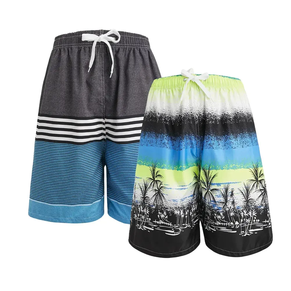 2 Pack Men's Board Shorts With Pockets