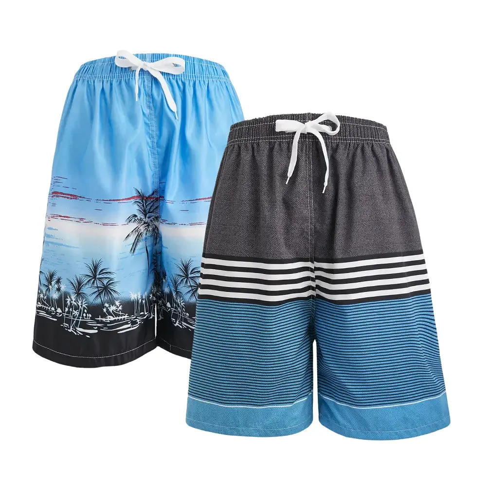 2 Pack Men's Board Shorts With Pockets