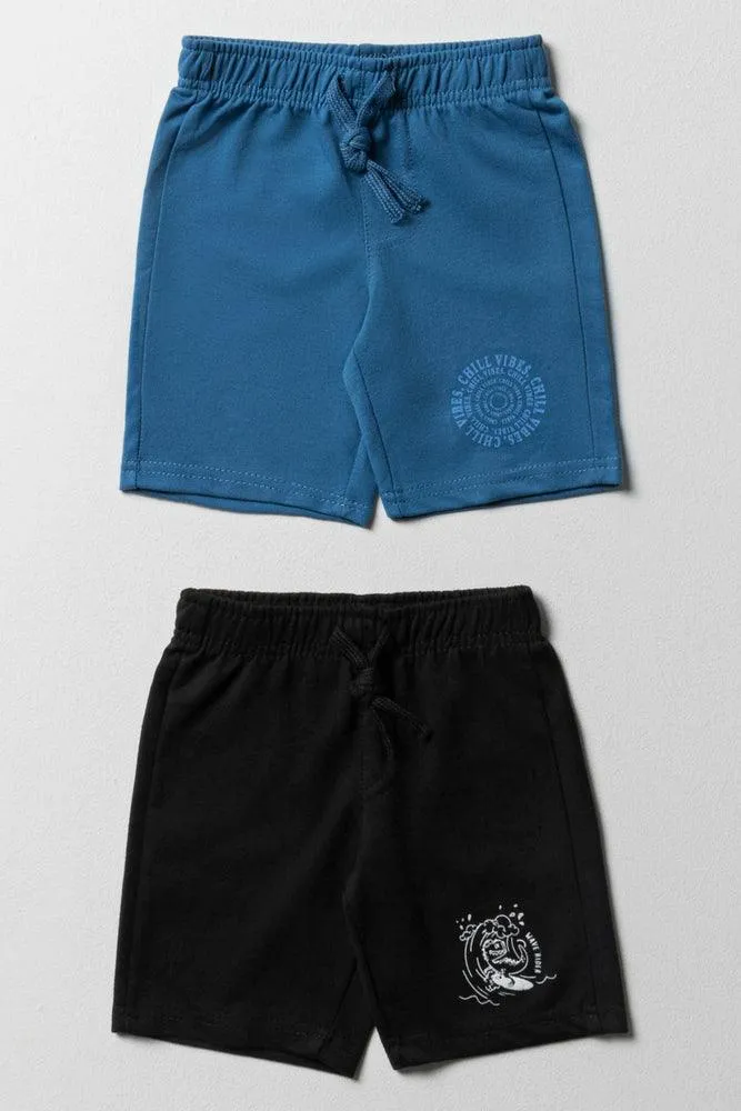 2 Pack Shorts Black & Blue