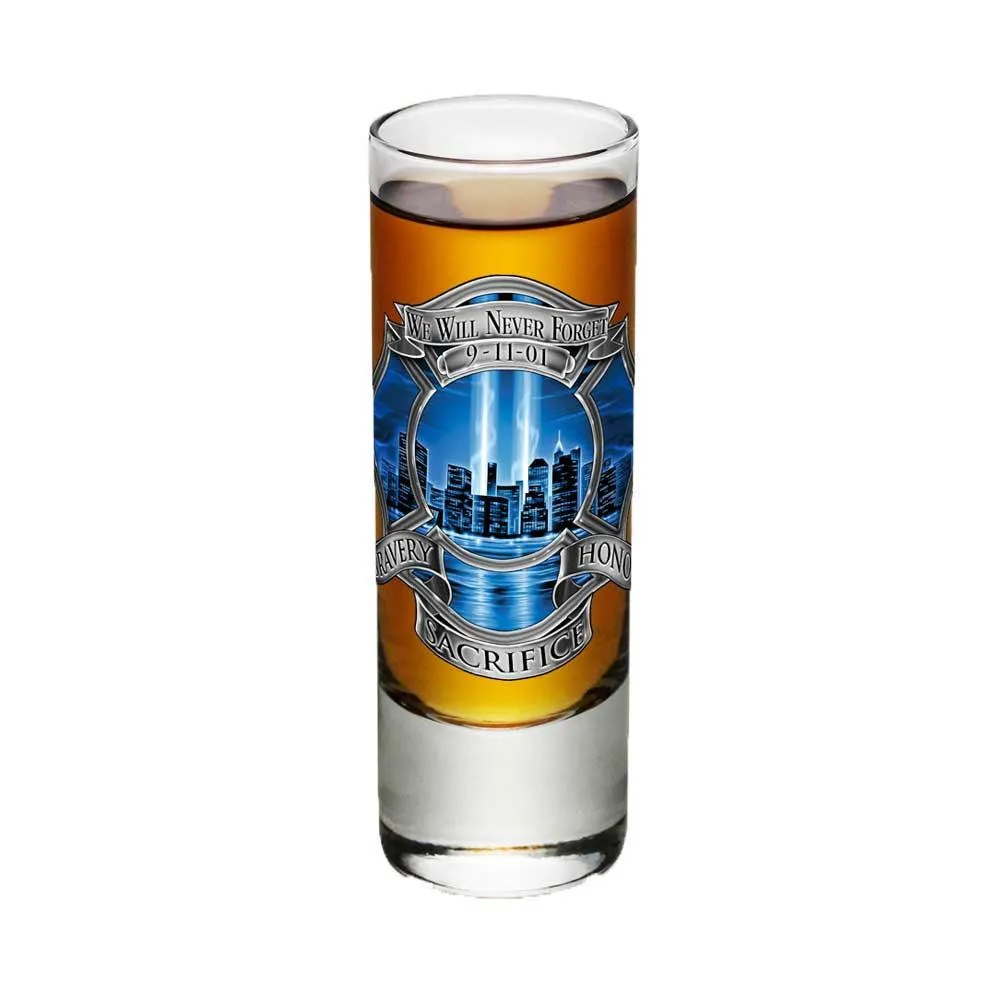 9/11 Firefighter Blue Skies Shot Glasses