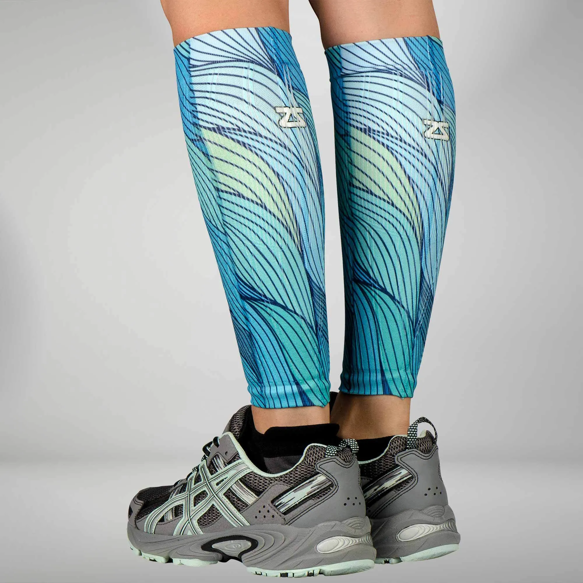 Abstract Waves Compression Leg Sleeves