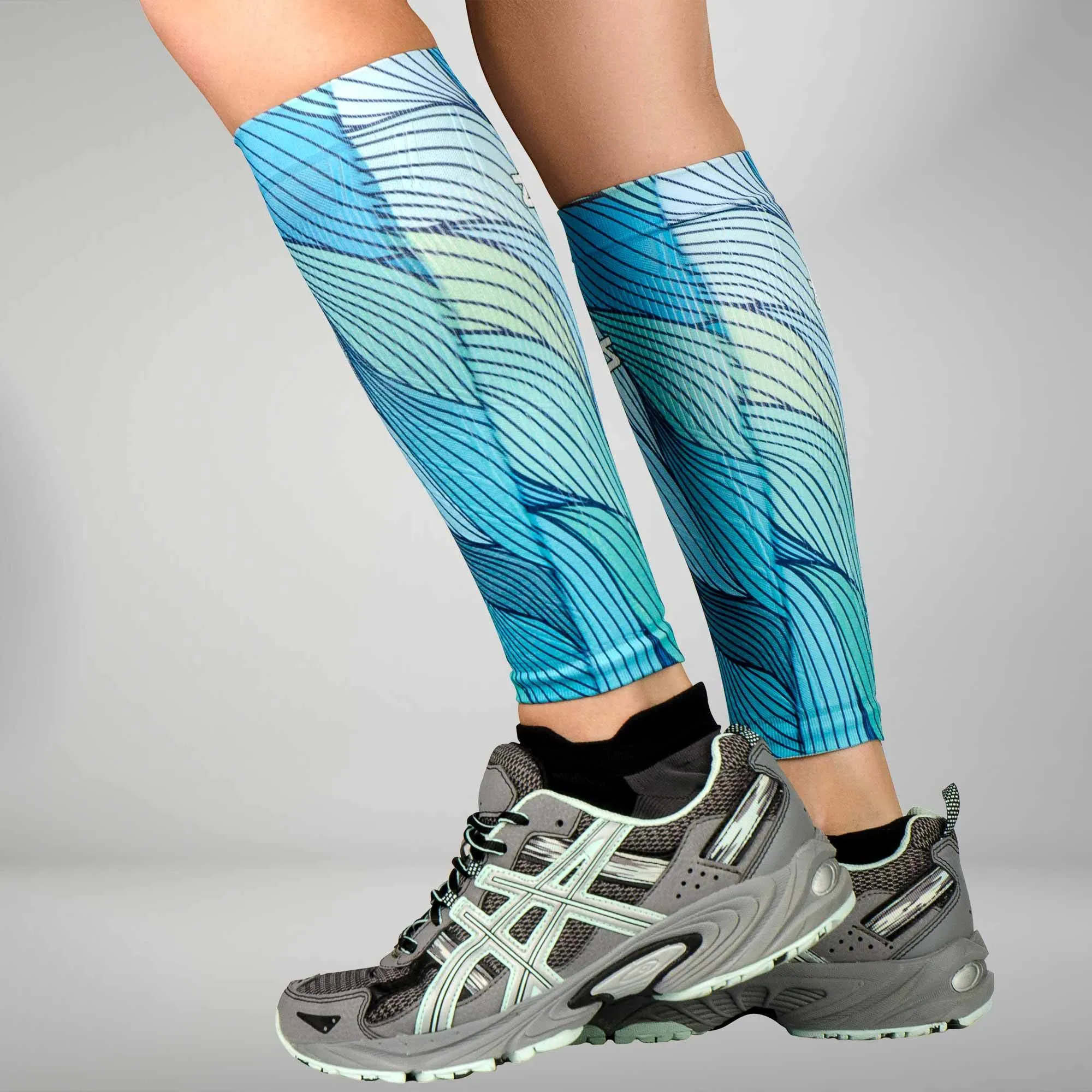 Abstract Waves Compression Leg Sleeves