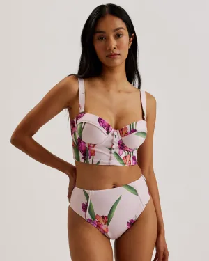 Allynaa Longline Cupped Bikini Top Lt-Pink