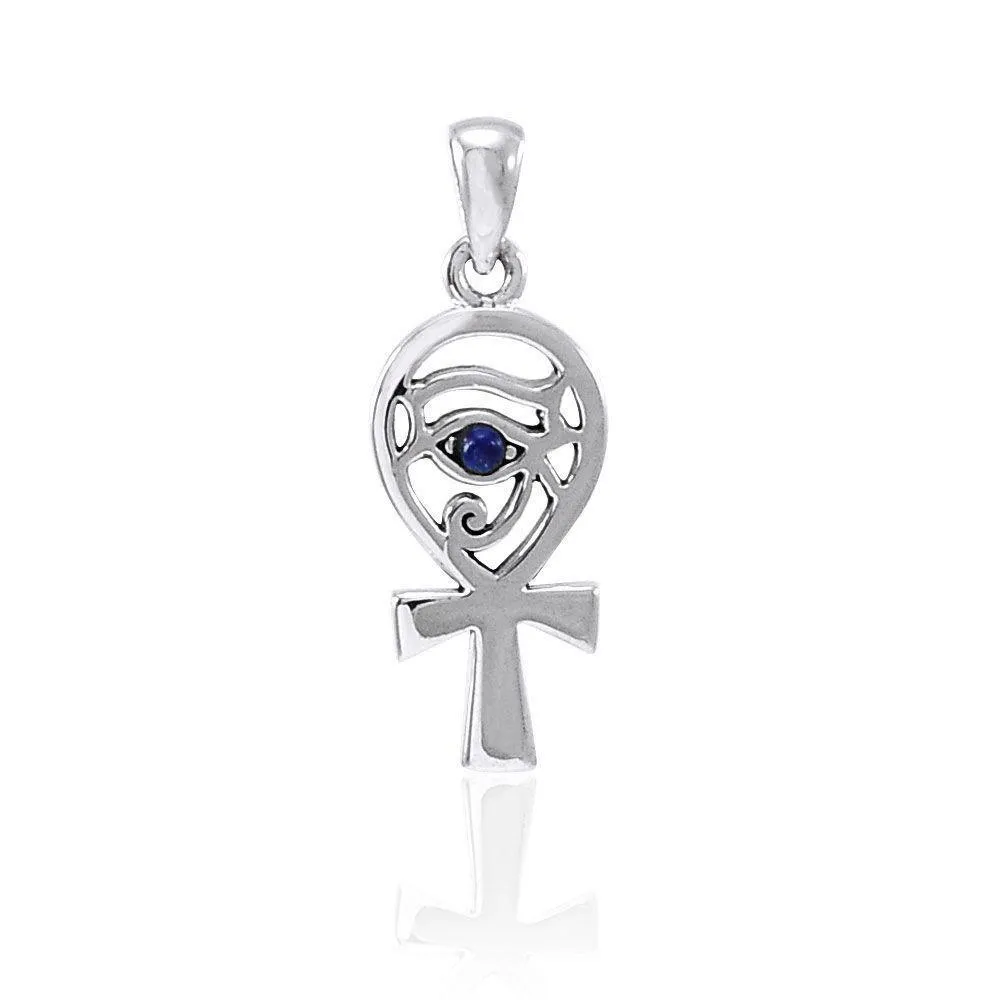 Ankh with Eye of Horus Silver Pendant  TPD4253