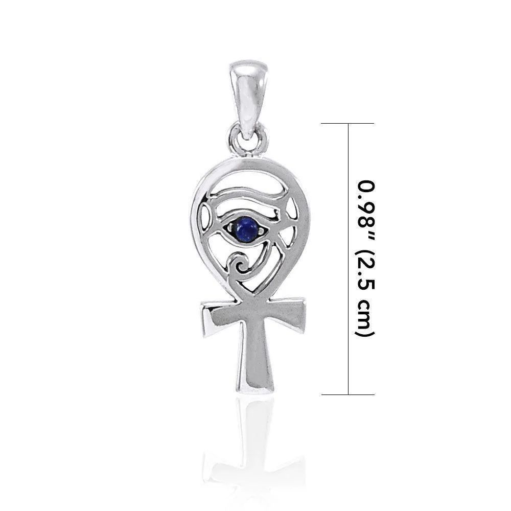 Ankh with Eye of Horus Silver Pendant  TPD4253