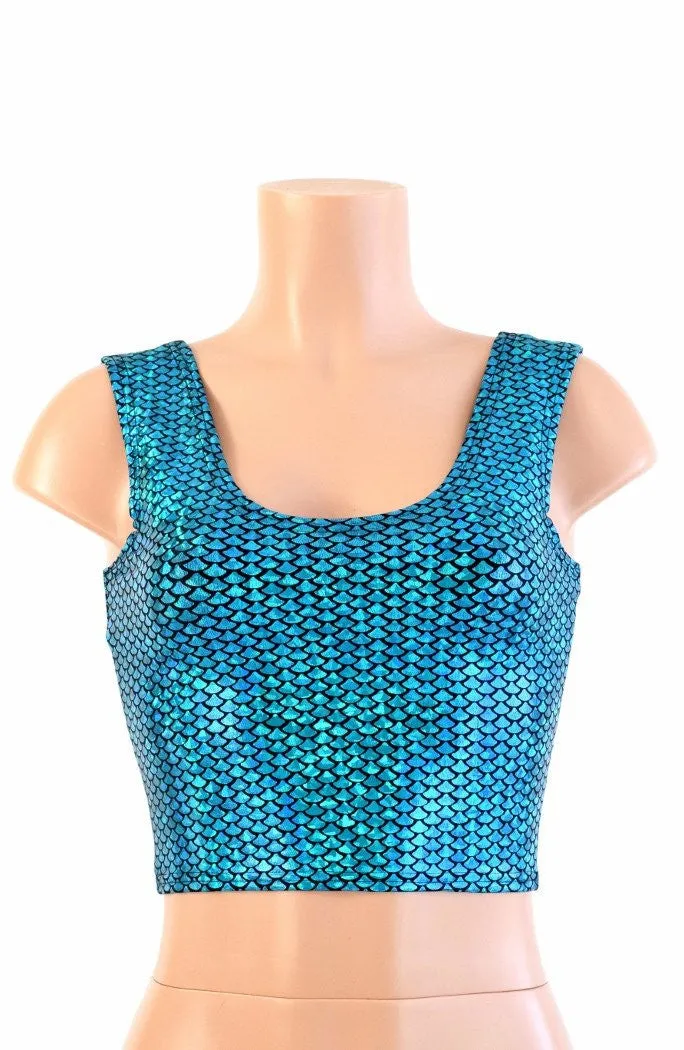 Aquamarine Fish Scale Crop