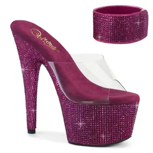 BEJEWELED-712RS Dark Fuchsia Rhinestone Stripper Shoes