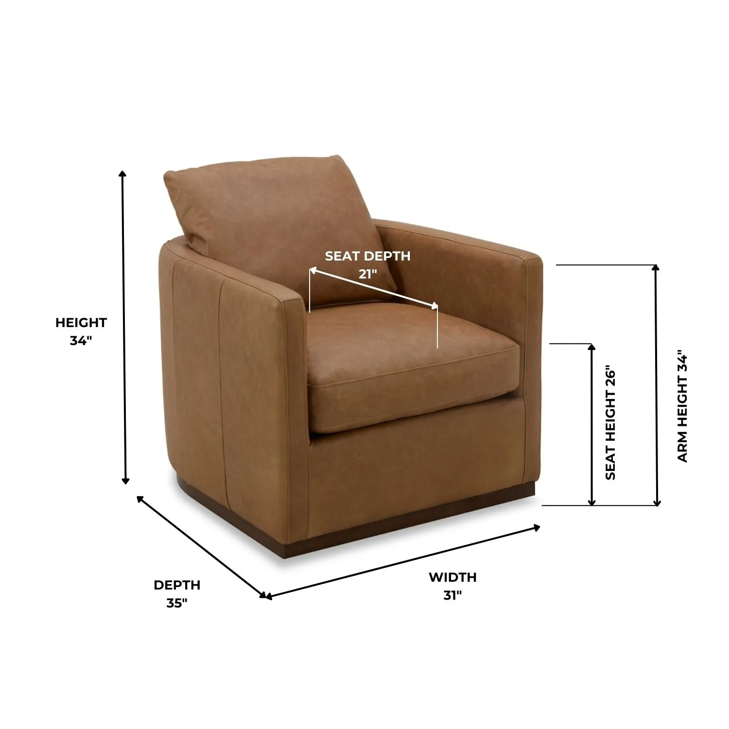 Bellwood Leather Swivel Lounge Chair