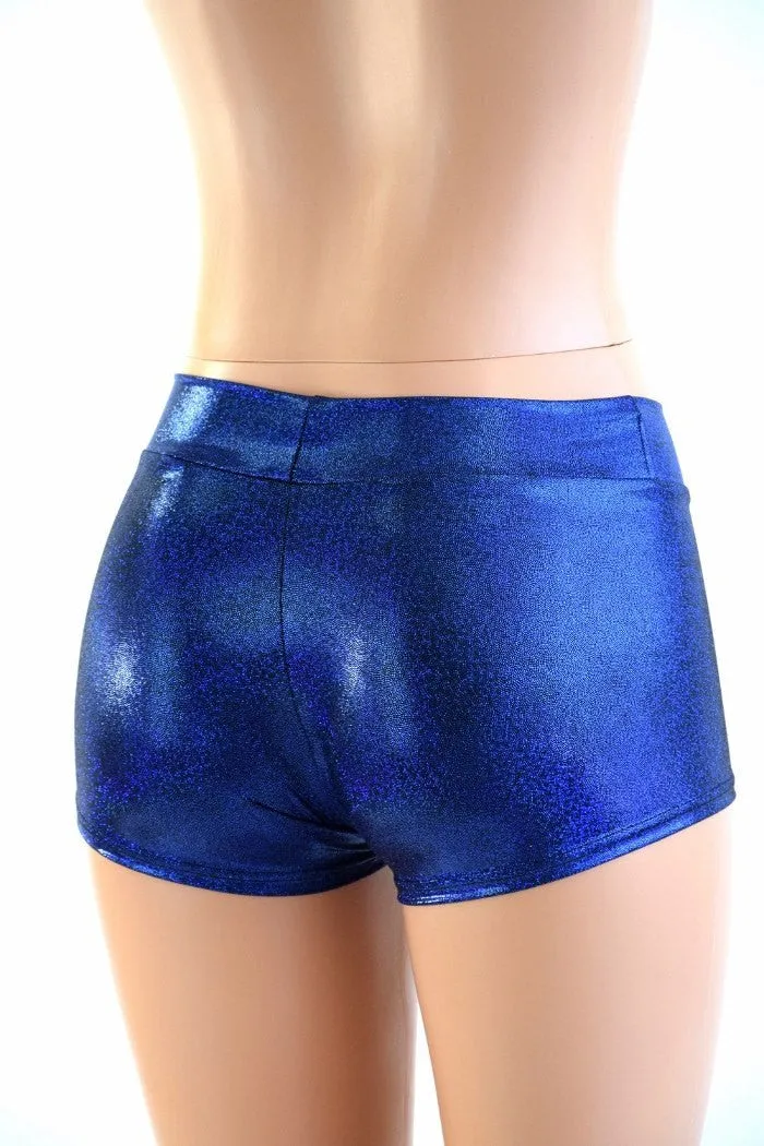 Blue Sparkly Jewel Lowrise Shorts