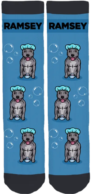 Blue Staffy Ramsey Crew Socks