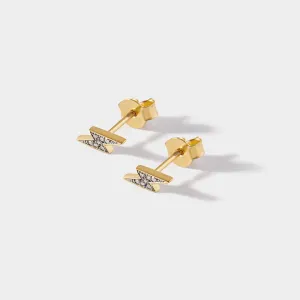 Bolt Diamond Stud Earrings - Yellow Gold