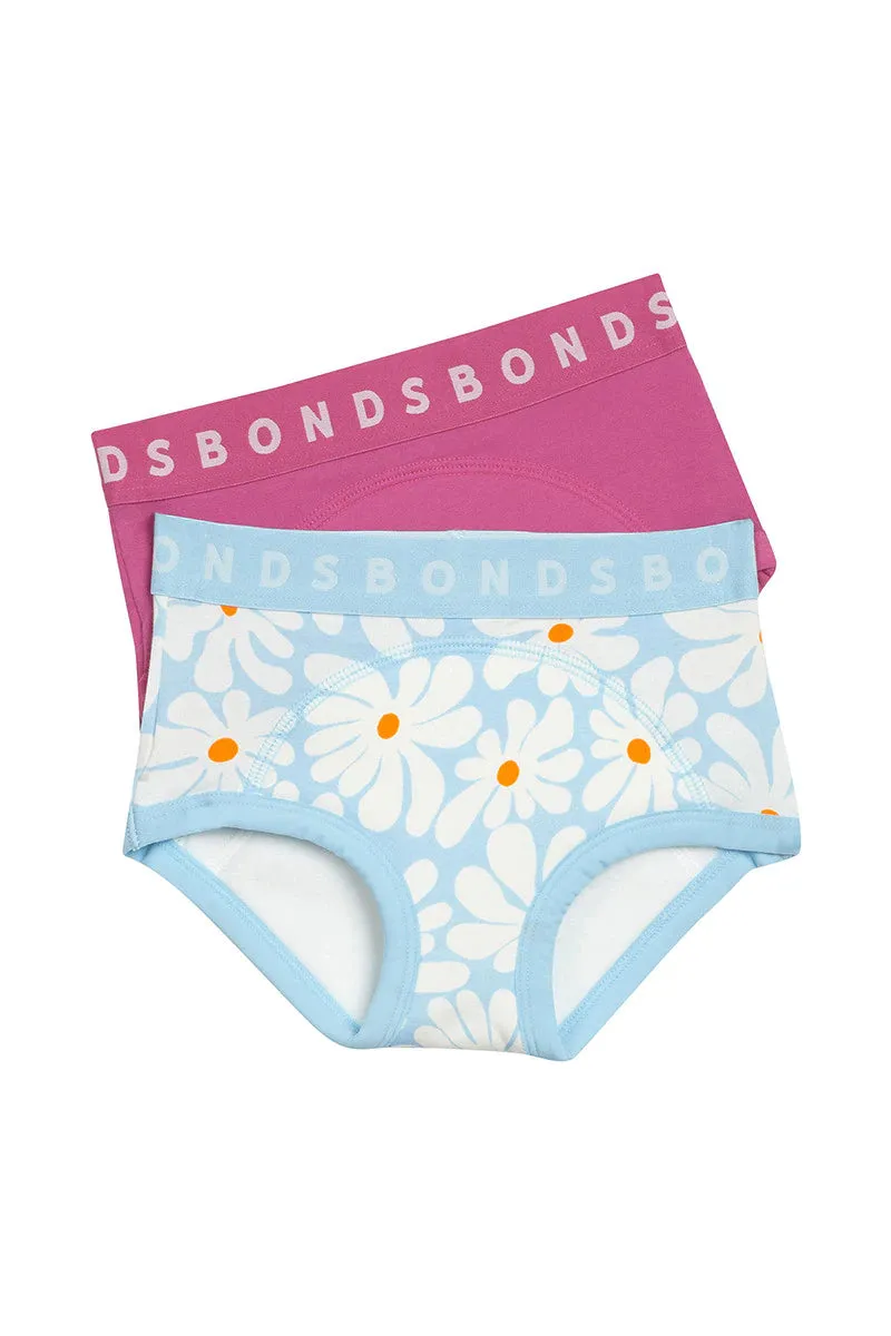 Bonds Whoopsies Toilet Training Undies 2 Pack - Dancing Daisies/ Pink Zing