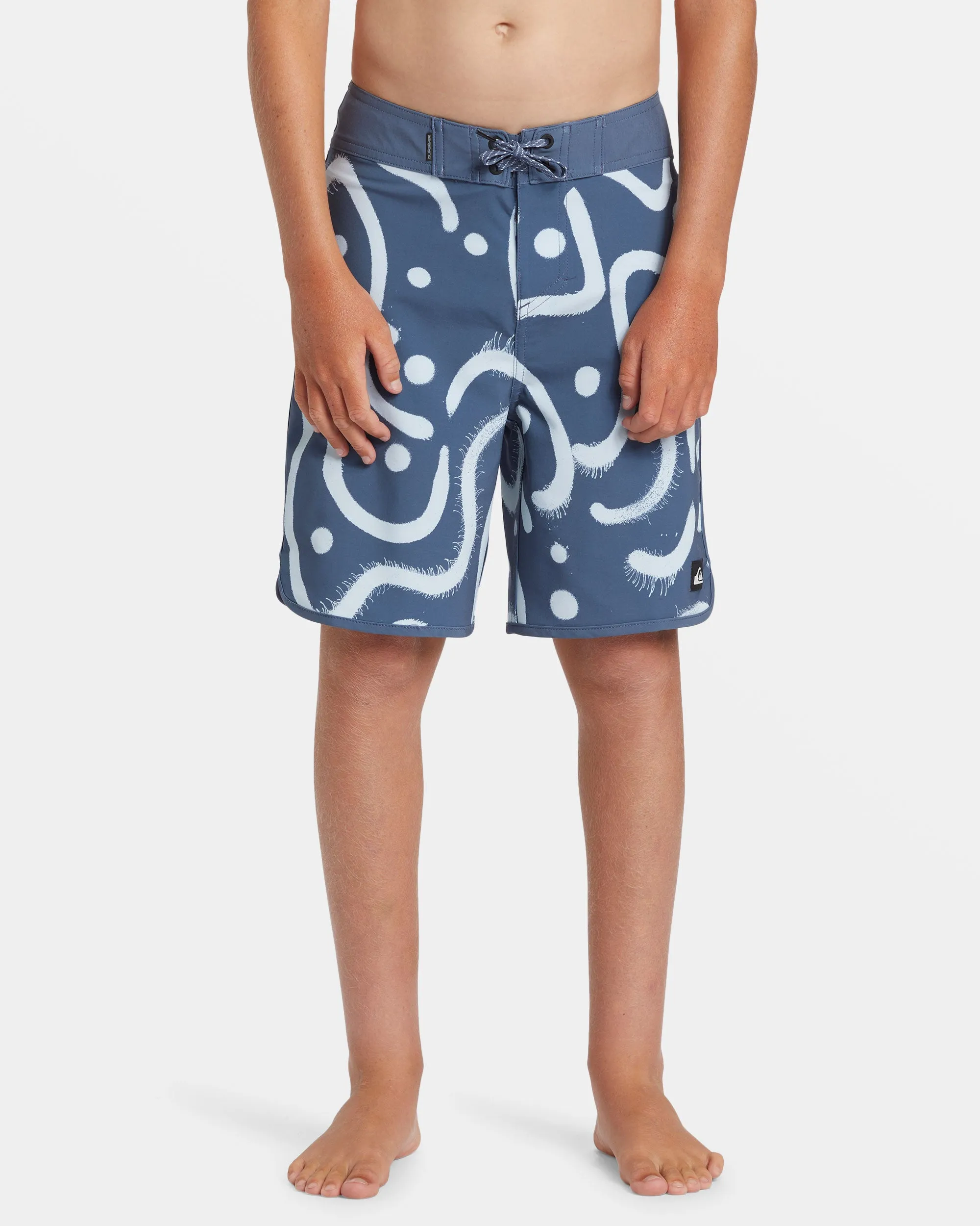 Boys 8-16 Surfsilk Scallop 17" Boardshorts - Vintage Indigo