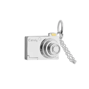 Camera Charm Two-Tone Silver