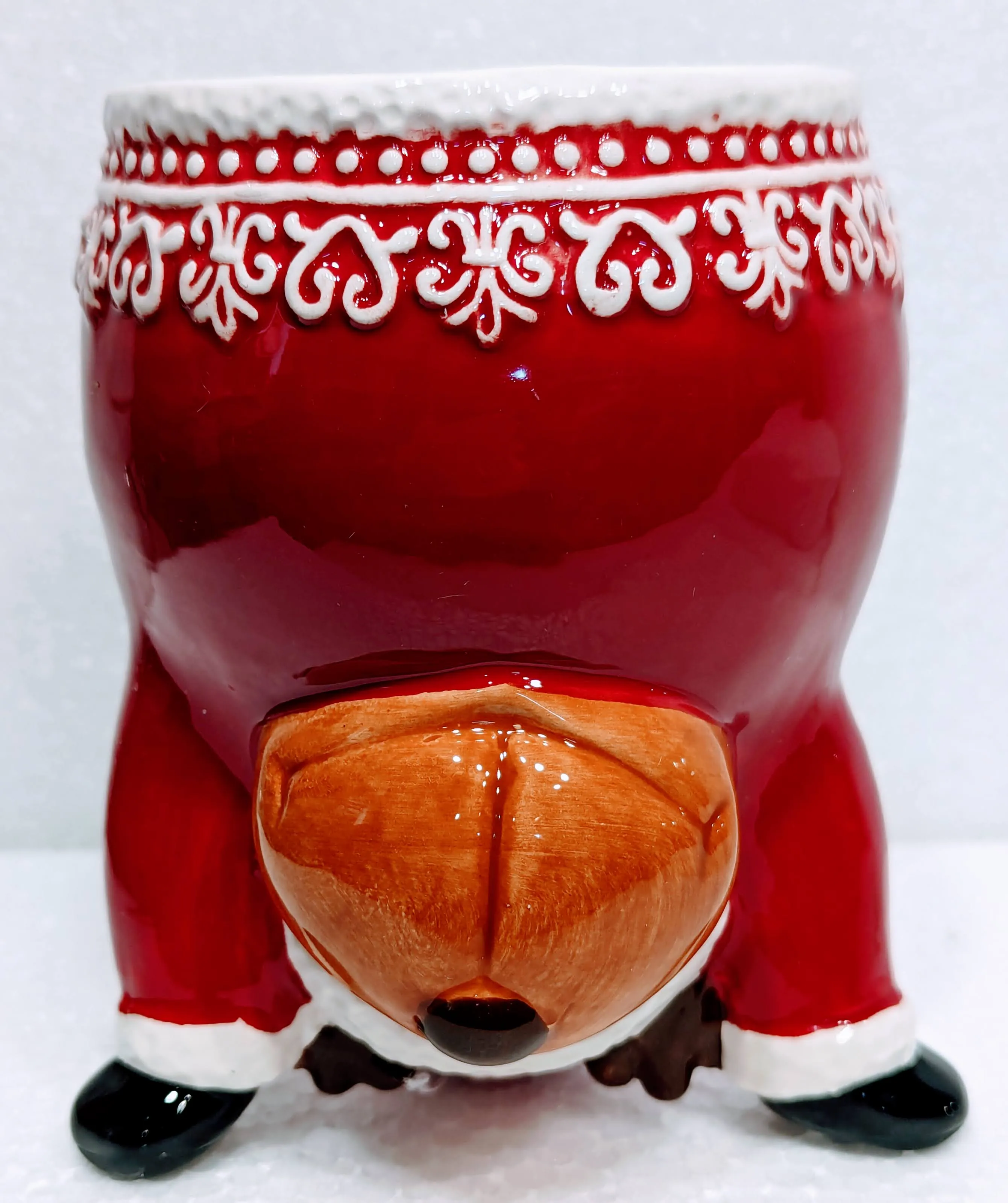 Ceramic Upside Down Red Reindeer Mug