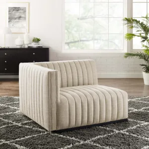 Conjure Channel Tufted Upholstered Fabric Left-Arm Chair by Modway