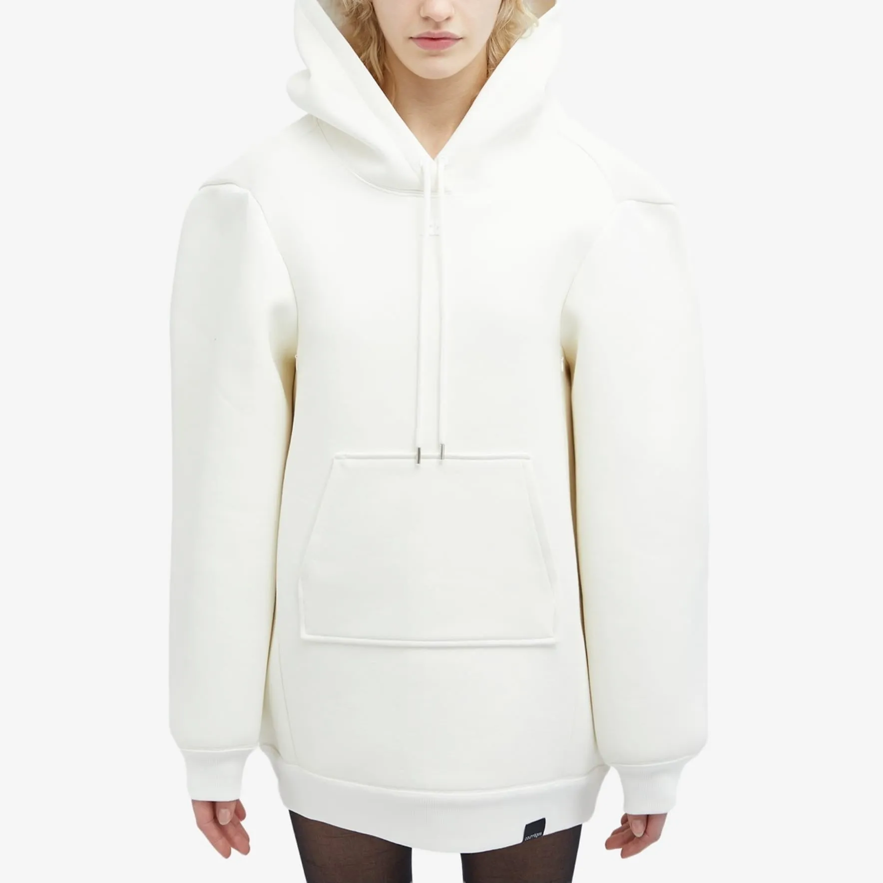 Courrèges Cocoon Stonewashed Hooded Mini Dress, white