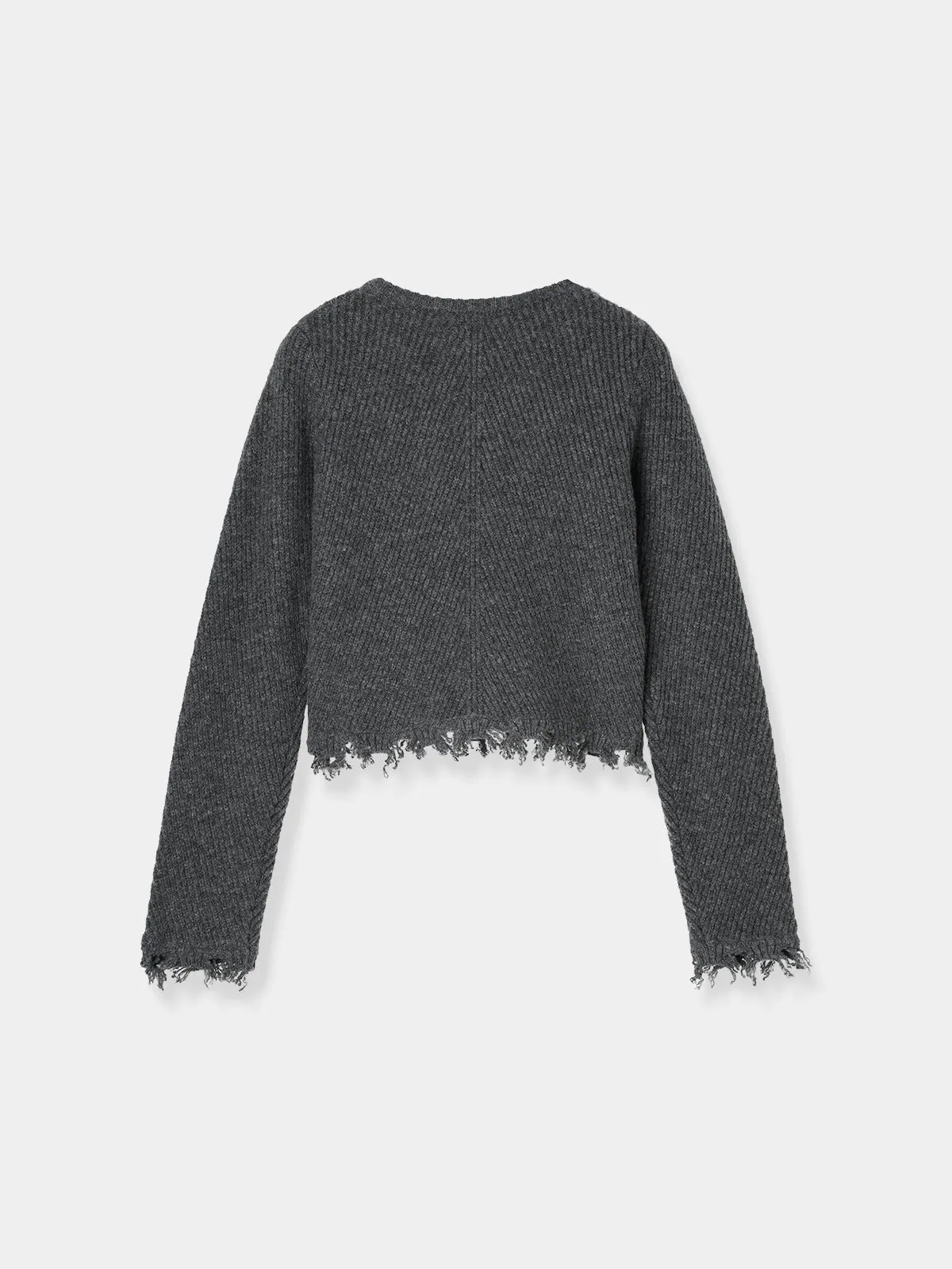 Cropped Damage Knit tops