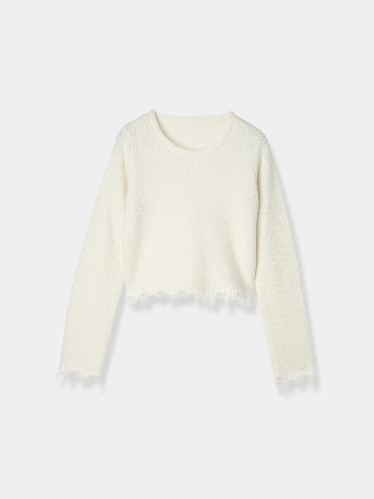 Cropped Damage Knit tops