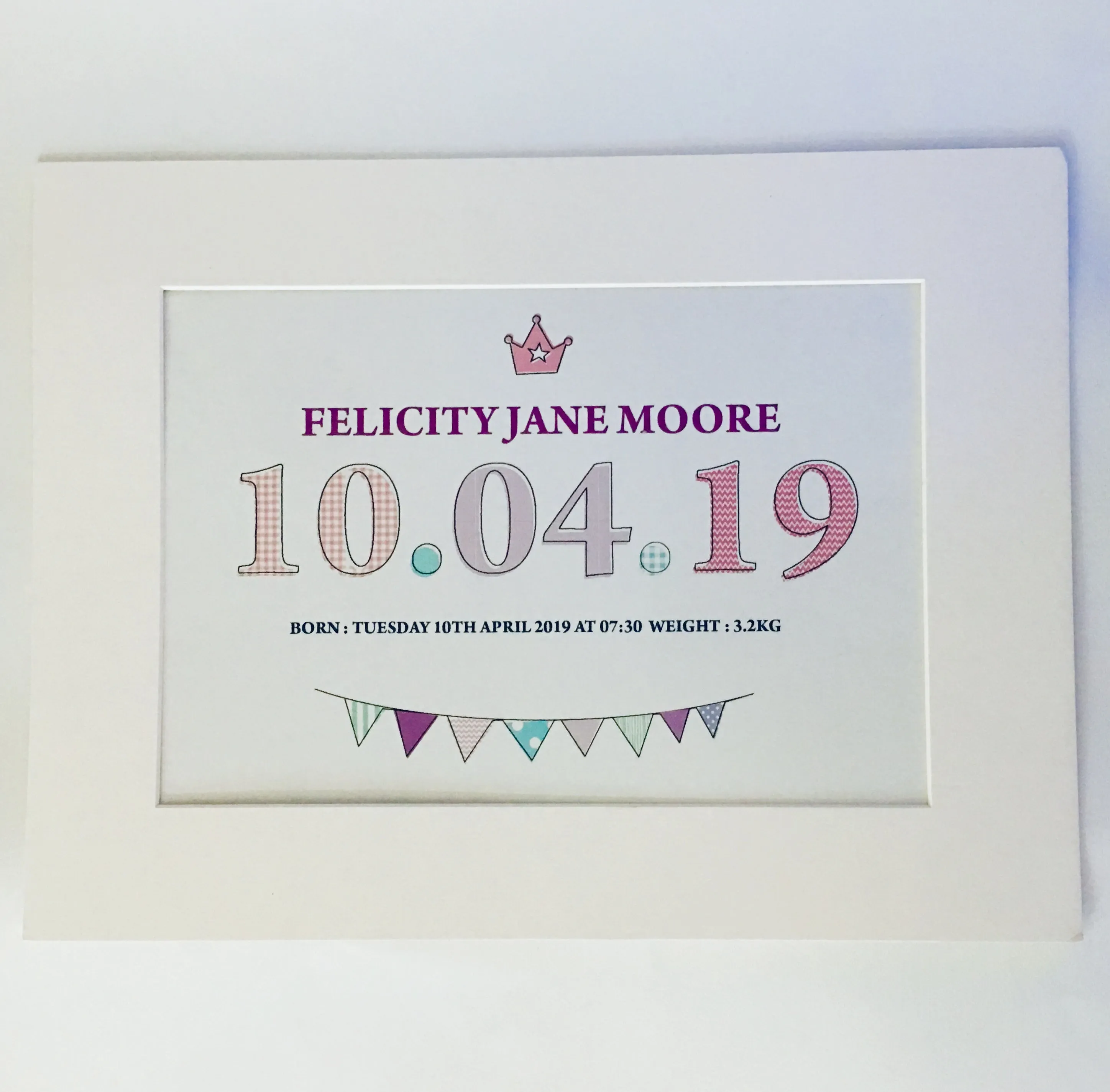 Date of Birth Baby Print – Personalised