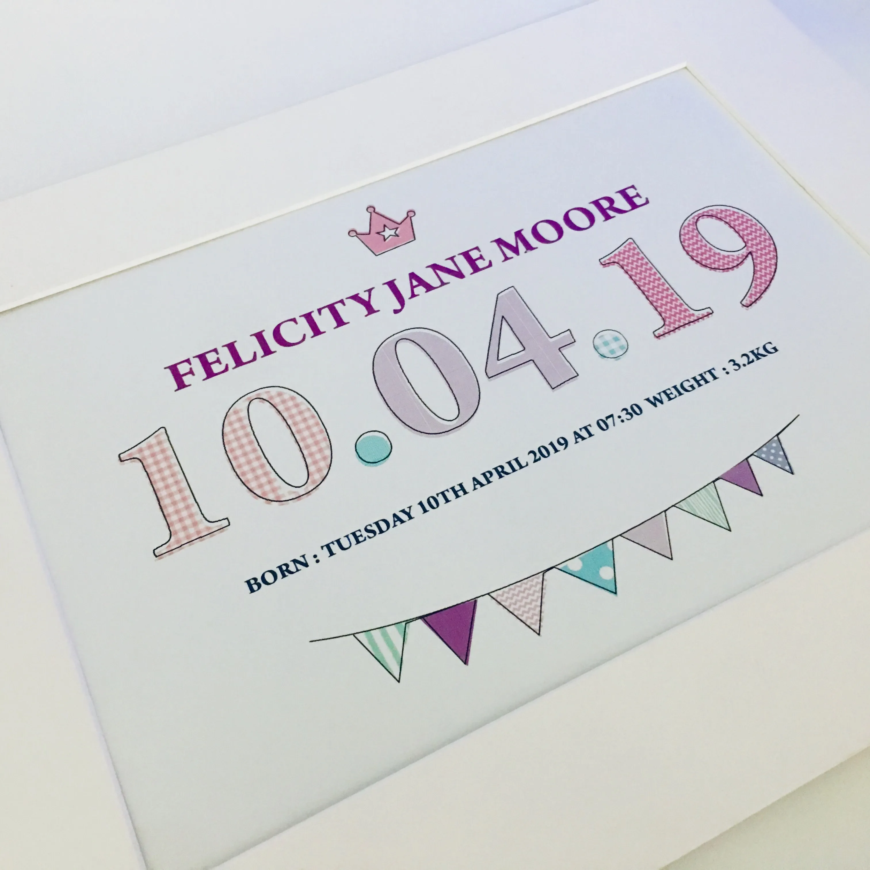 Date of Birth Baby Print – Personalised