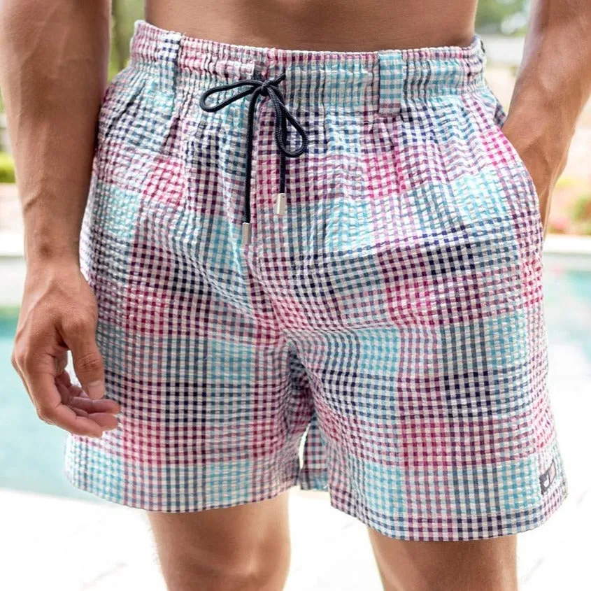 Dockside Swim Trunk - Seersucker Gingham