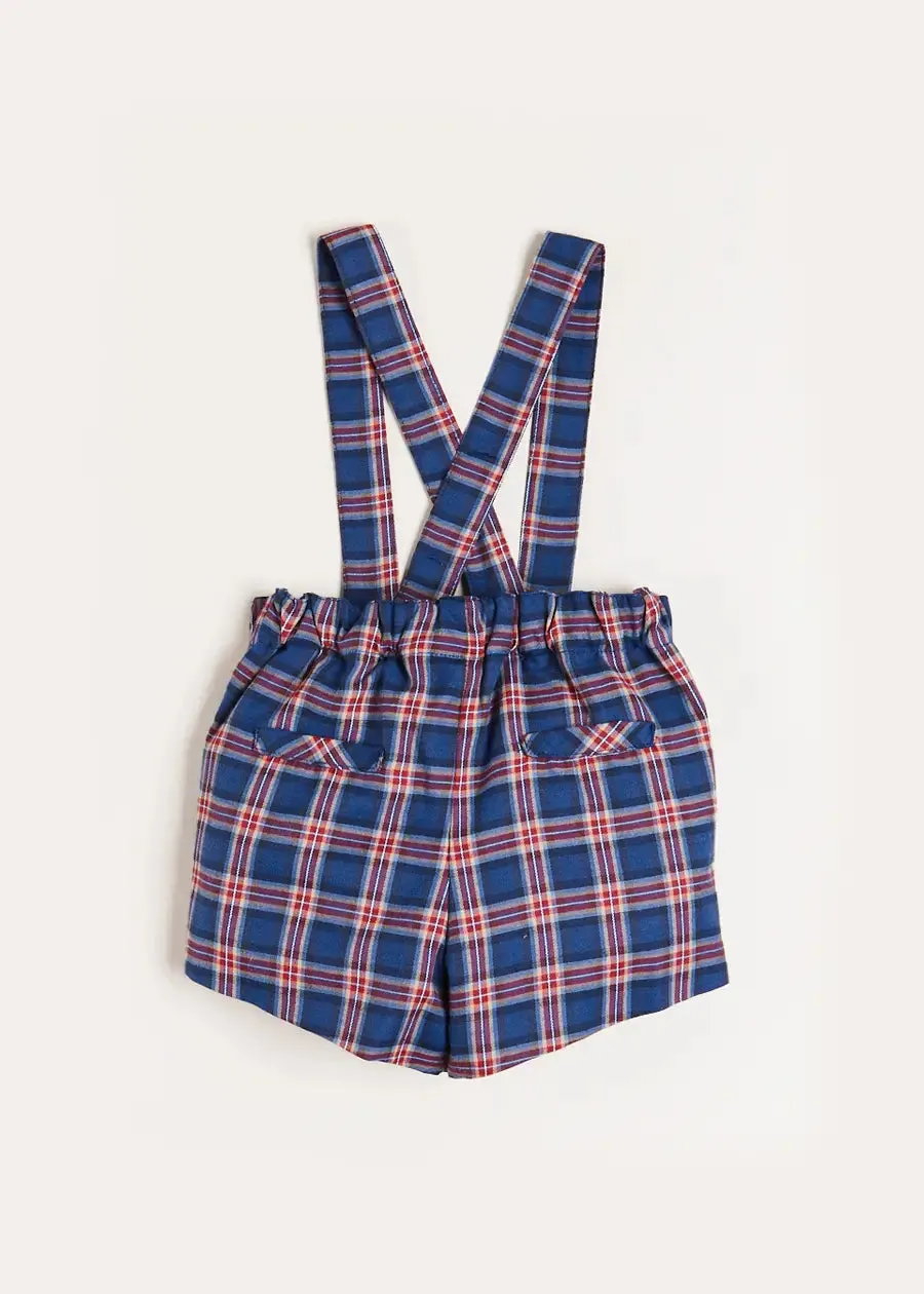 Eaton Check Shorts with Braces in Navy (18mths-4yrs)