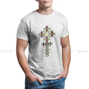 Ethiopian Cross Polyester TShirts Culture Design Distinctive Men's T Shirt Funny Clothing 6XL