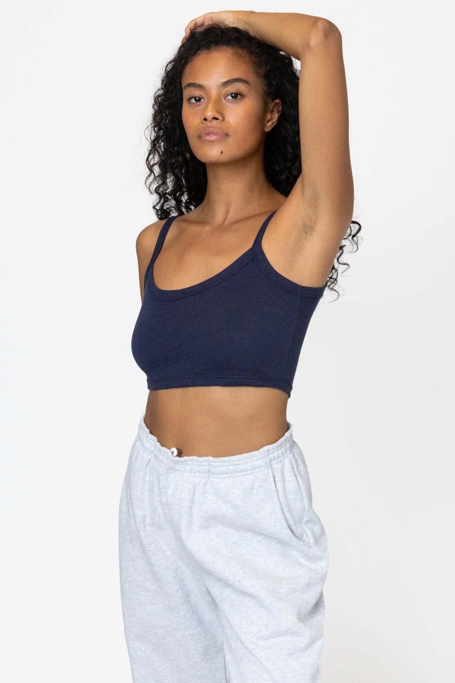 FF016 - Poly Cotton Cropped Spaghetti Tank Top