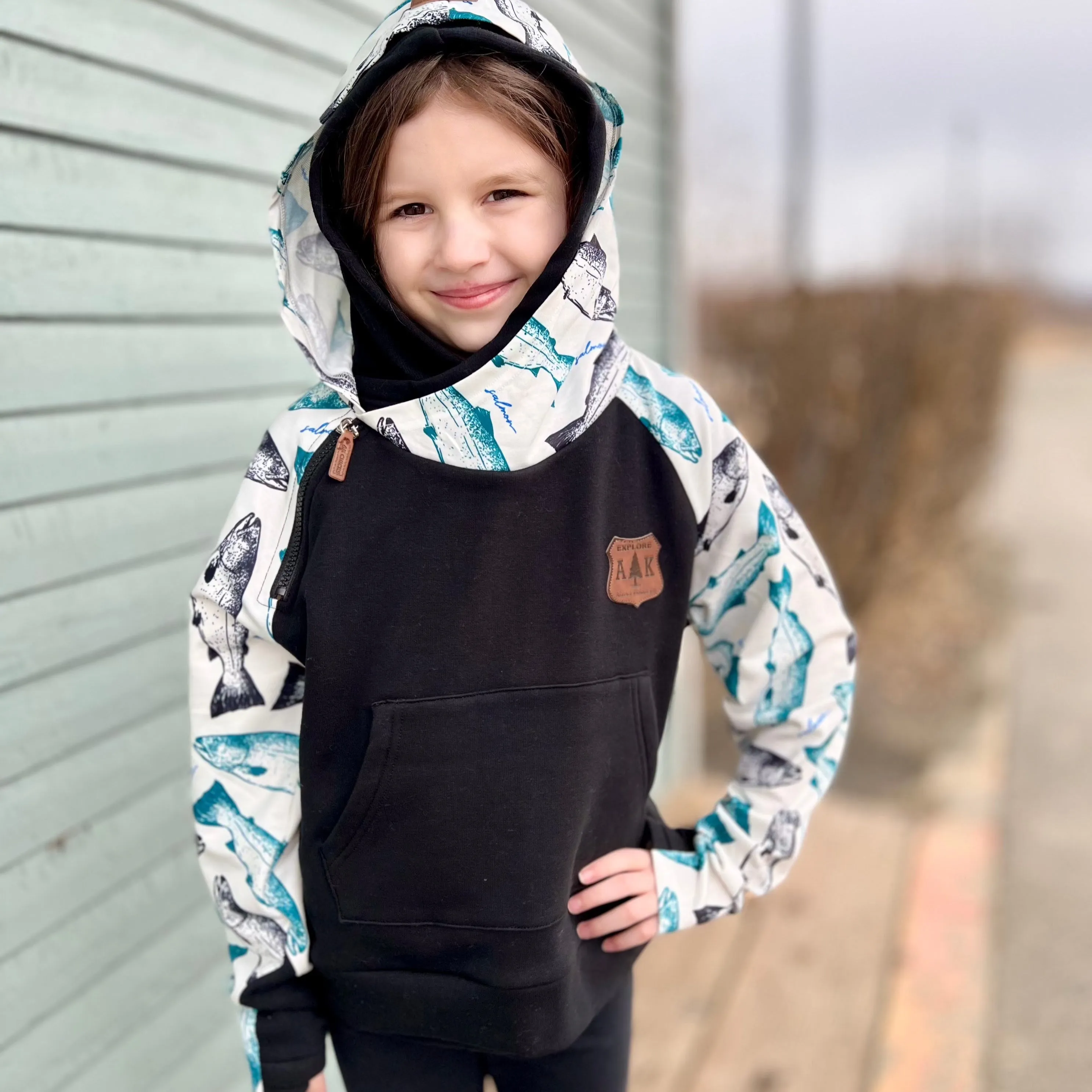 Girl's Salmon Sleeve Hoodie