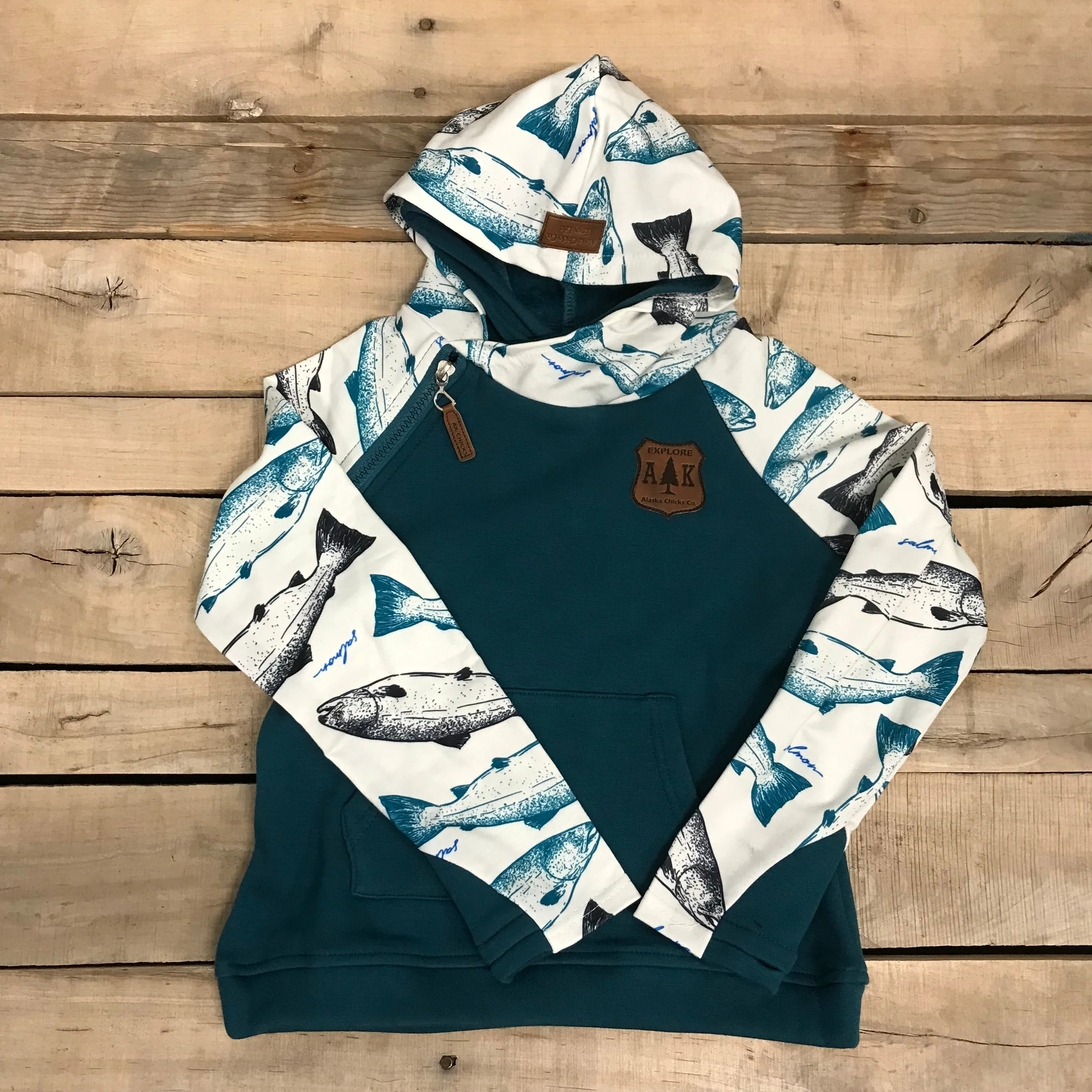 Girl's Salmon Sleeve Hoodie