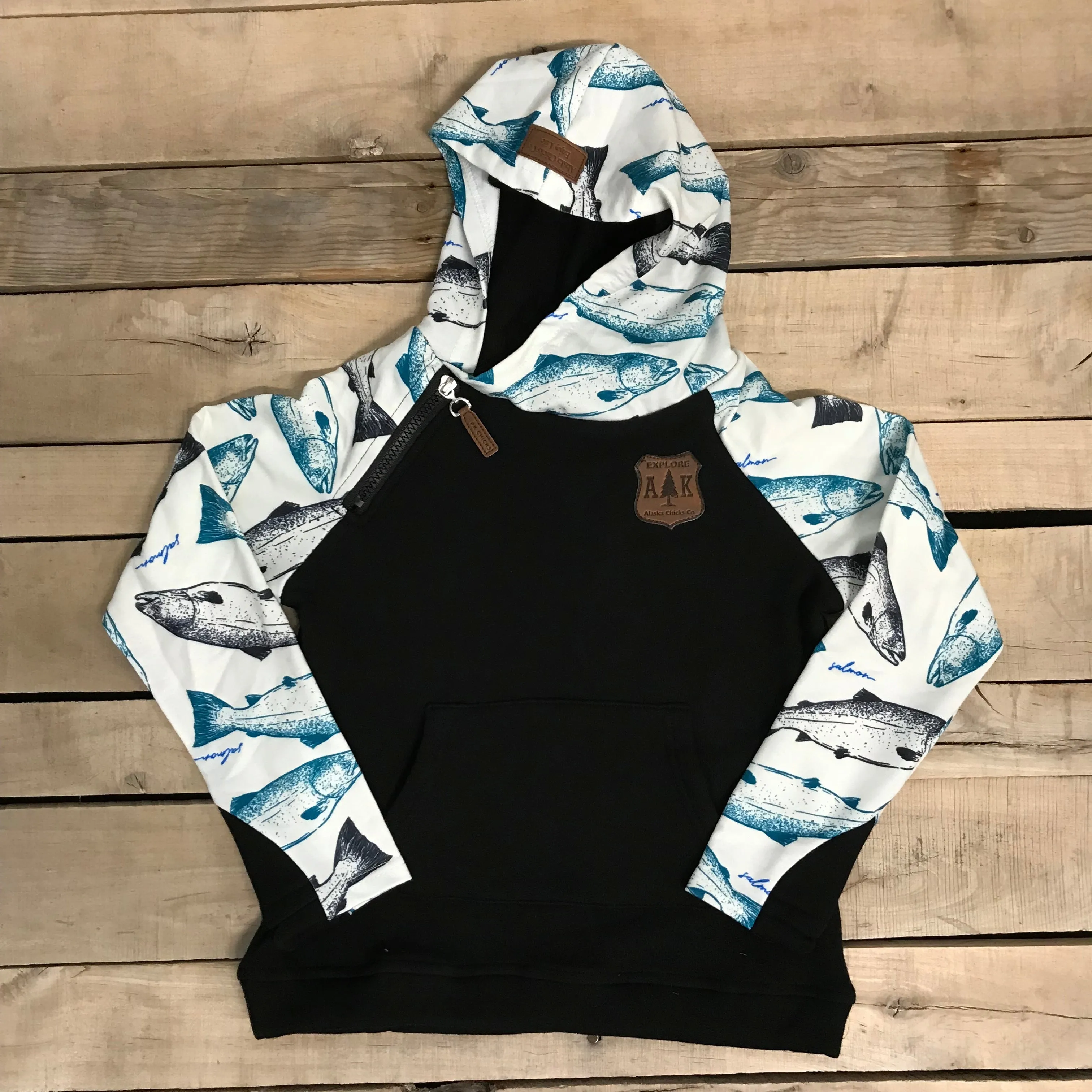 Girl's Salmon Sleeve Hoodie