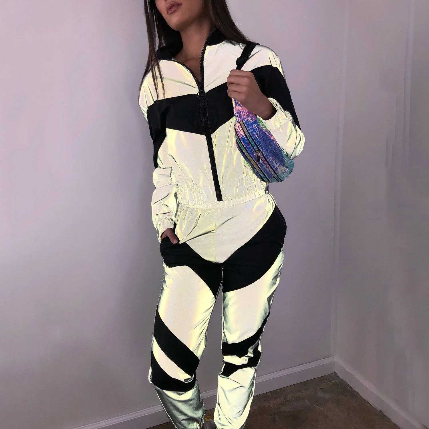 Glow Jacket & Trousers Tracksuits Set