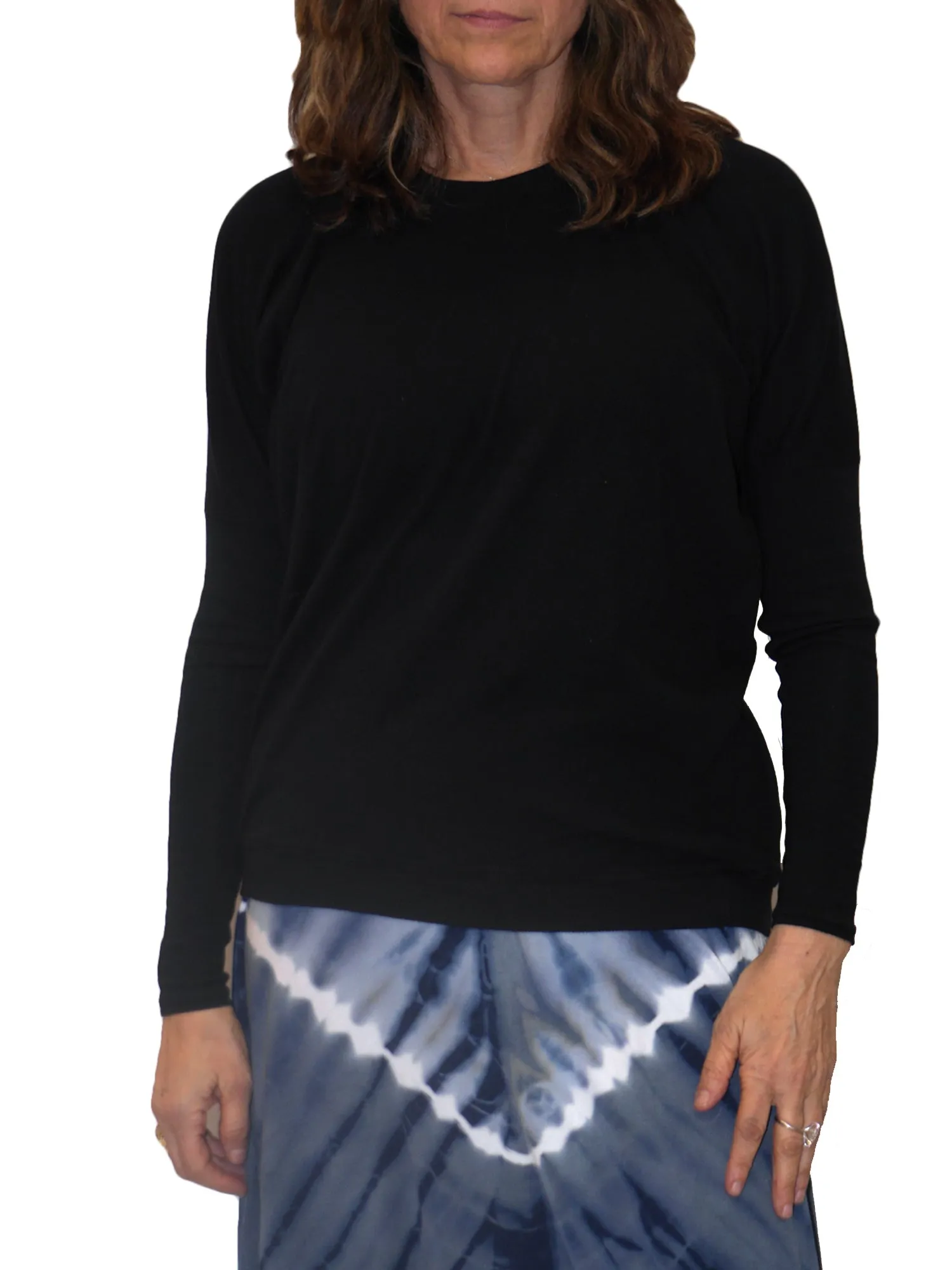 Hard Tail Drape Back Cotton Long Sleeve Top (Style: T-221)