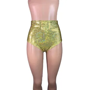 High Waist Hot Pants - Gold Shattered Glass