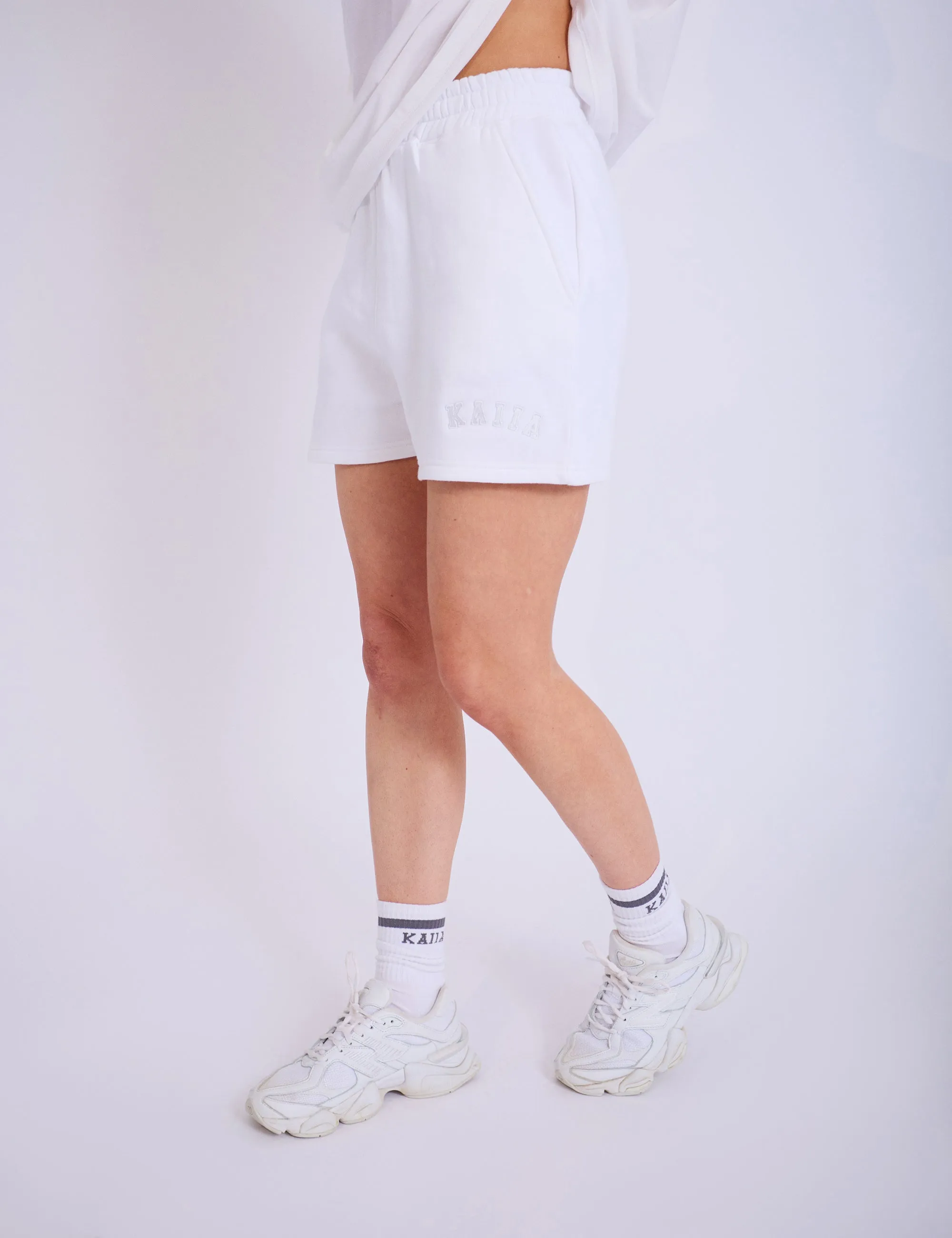 Kaiia Logo Sweat Shorts Off White