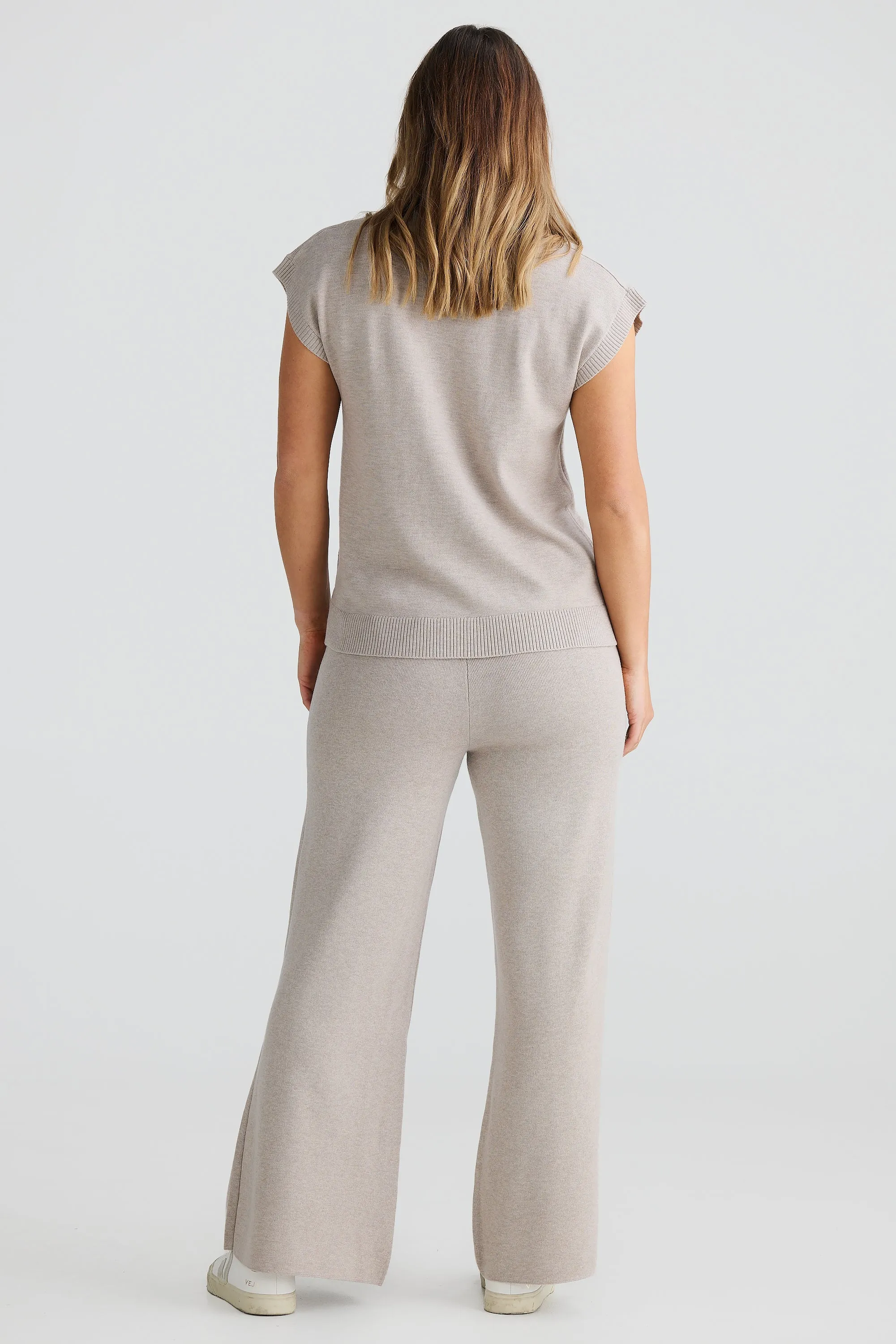 Knit Drawstring Pant - Oatmeal