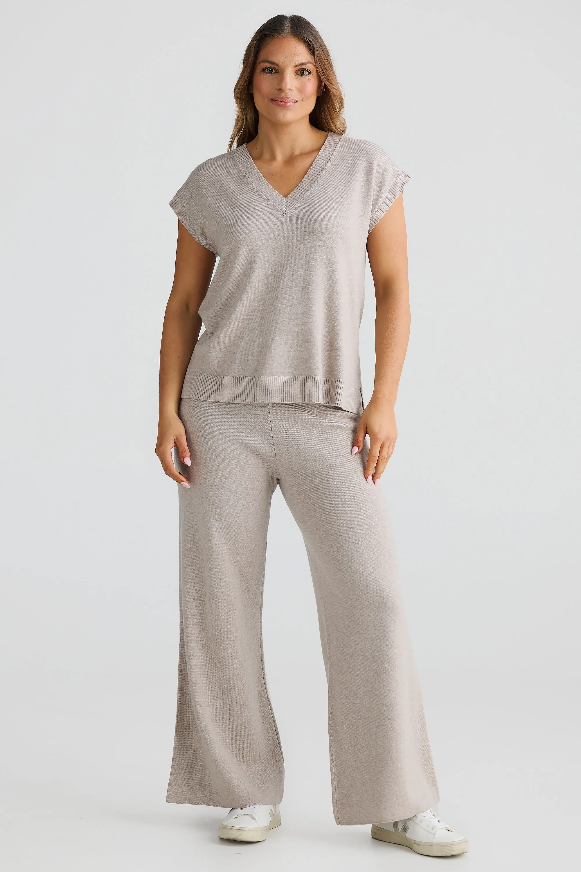 Knit Drawstring Pant - Oatmeal