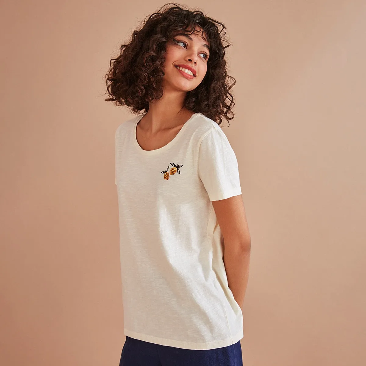 Lemons Embroidery T Shirt