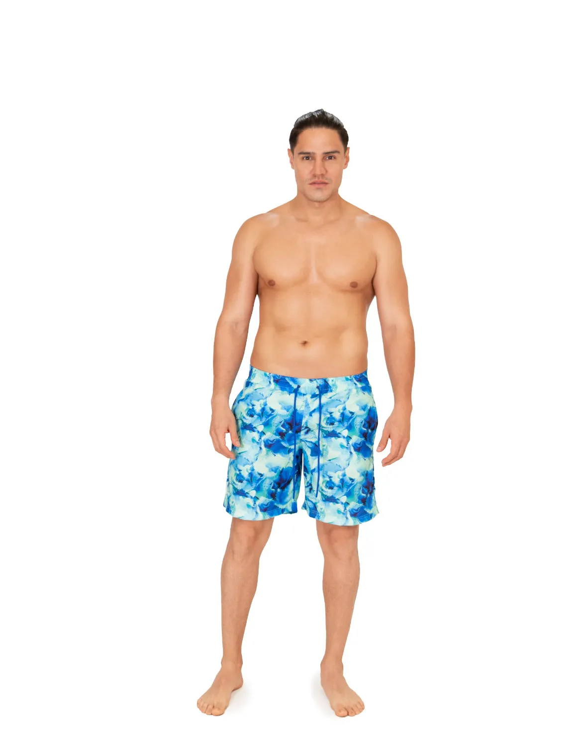 Moonlight mint marble men swim trunk