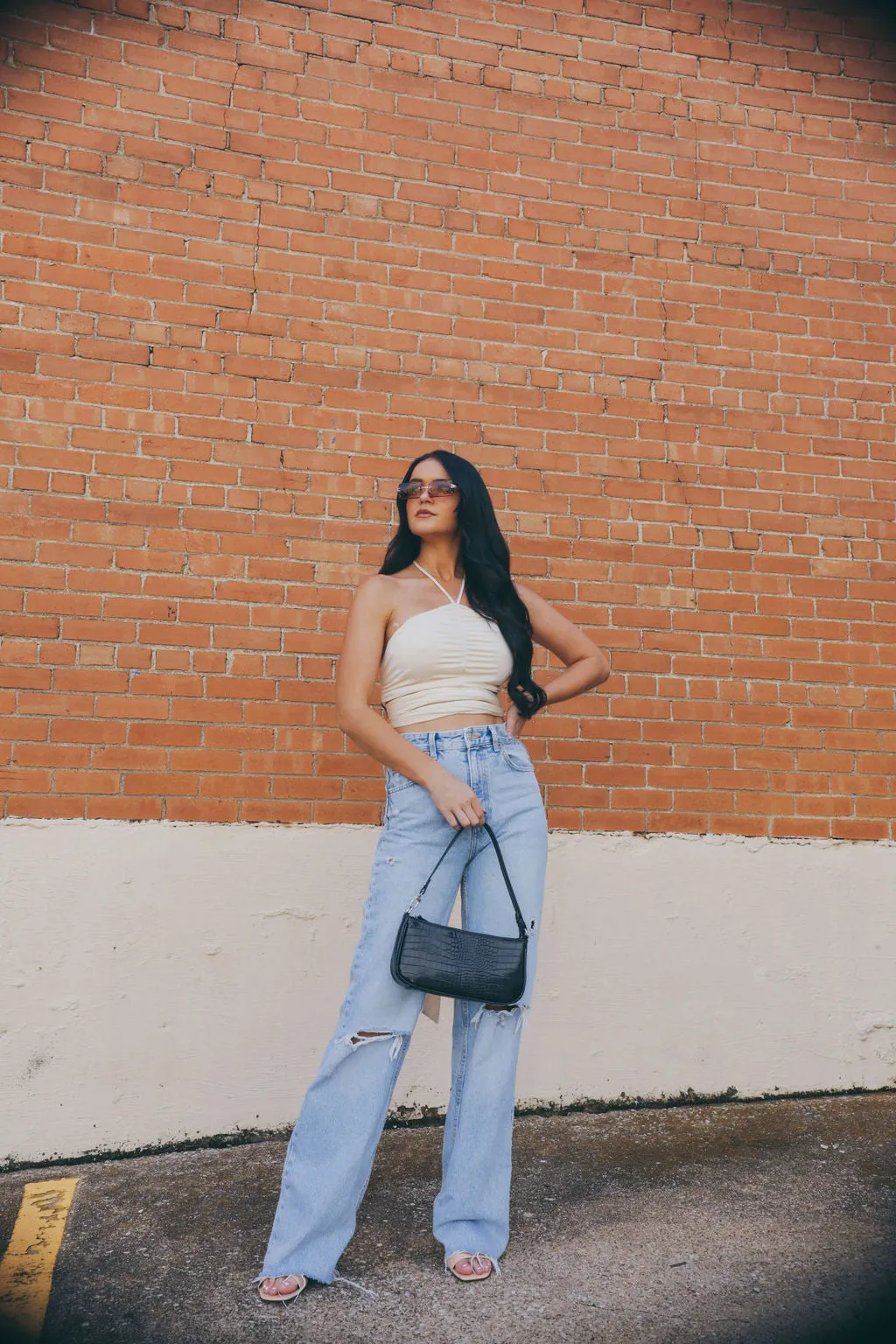 Nude Halter Wrap Top