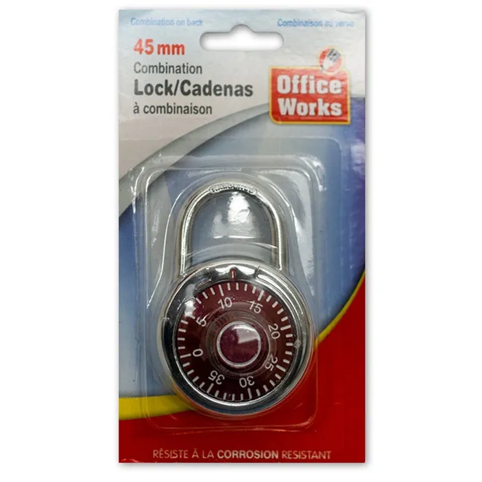 Office Works 45MM Combo Lock