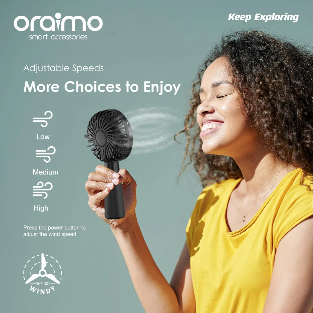 oraimo Windy Black Portable Handheld Fan