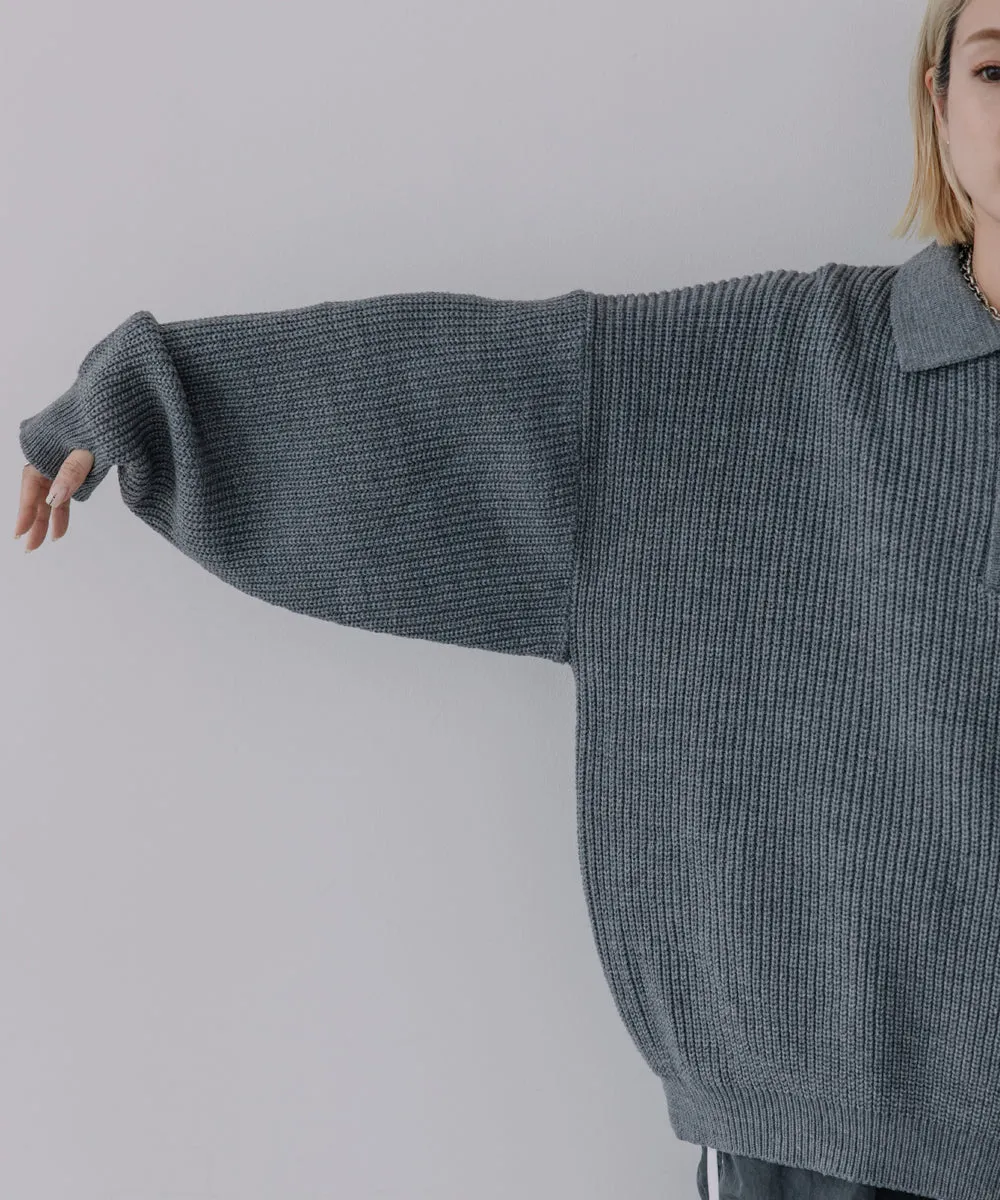 polo knit tops【gray last1】